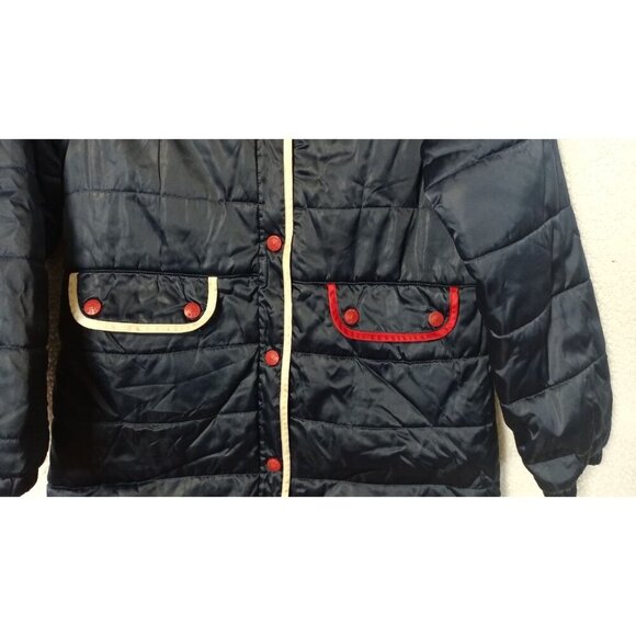 Tommy Hilfiger Puffer Button Down Jacket Women's Size L Blue Red White Vintage - Picture 8 of 15